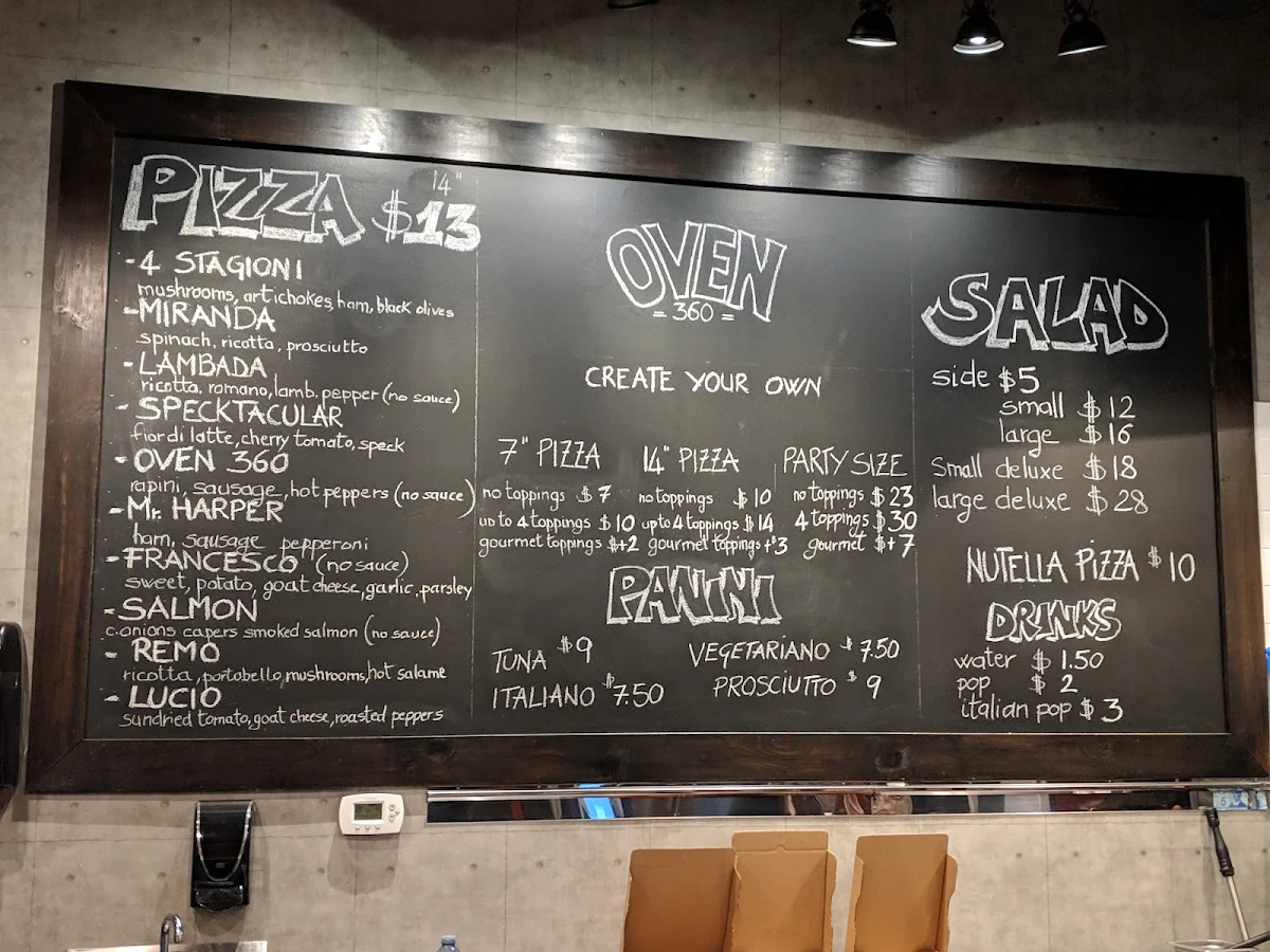 Menu, Oven 360 Walker
