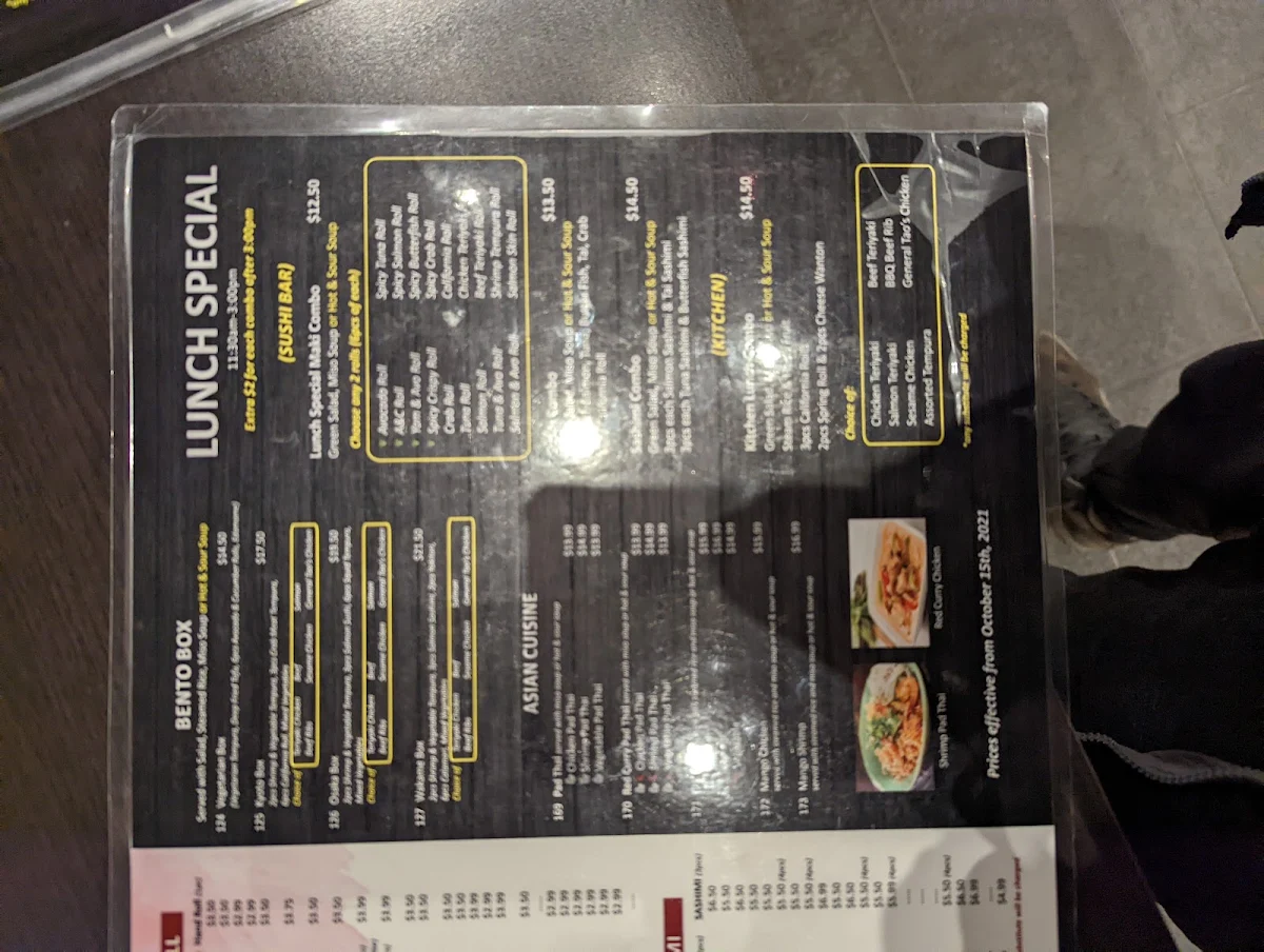 Menu, Wakame Sushi + Bubble Tea ( Asian All You Eat )