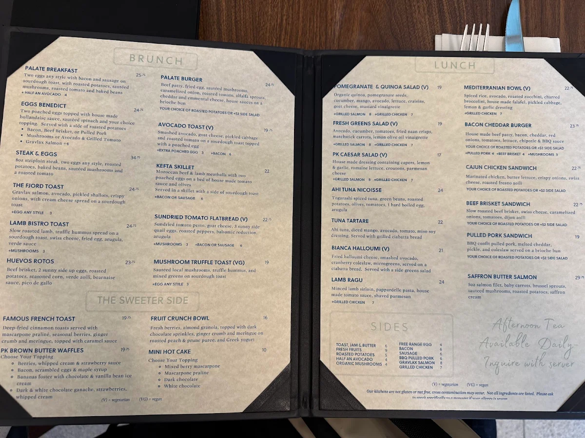 Menu, Pallet Coffee Roasters