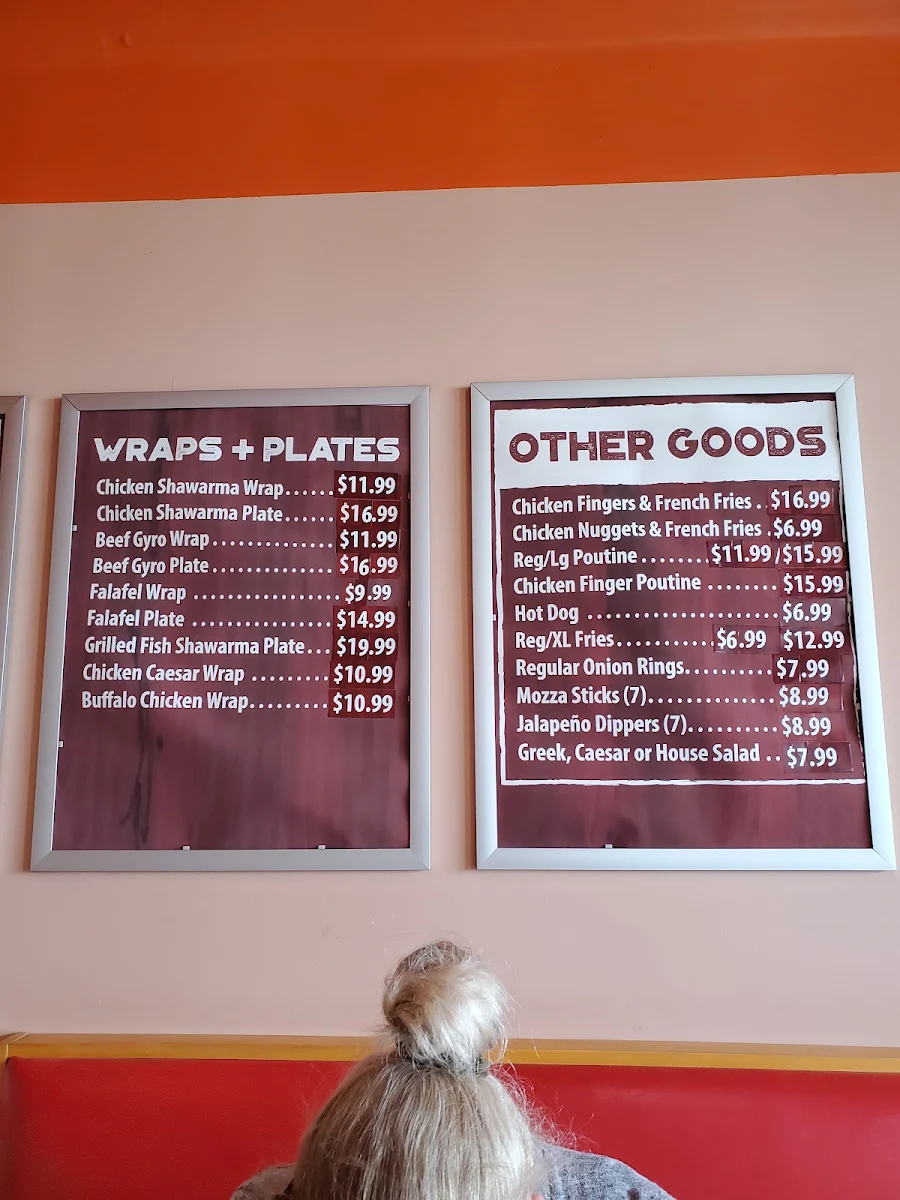 Menu, Niagara Fish N' Burger