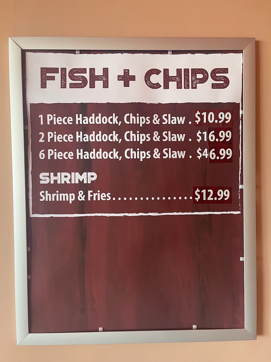 Menu, Niagara Fish N' Burger