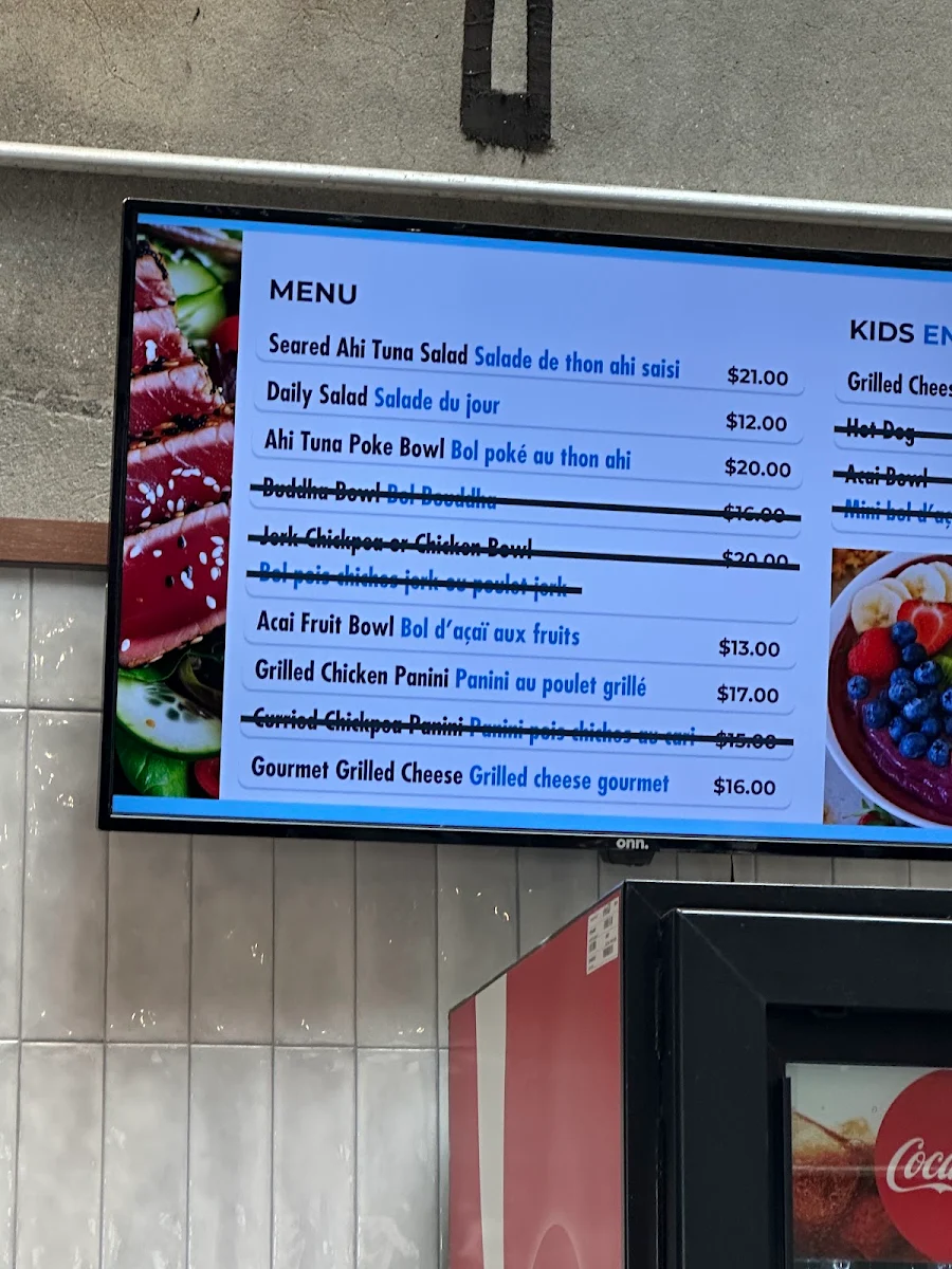 Menu, Westboro Beach Cafe