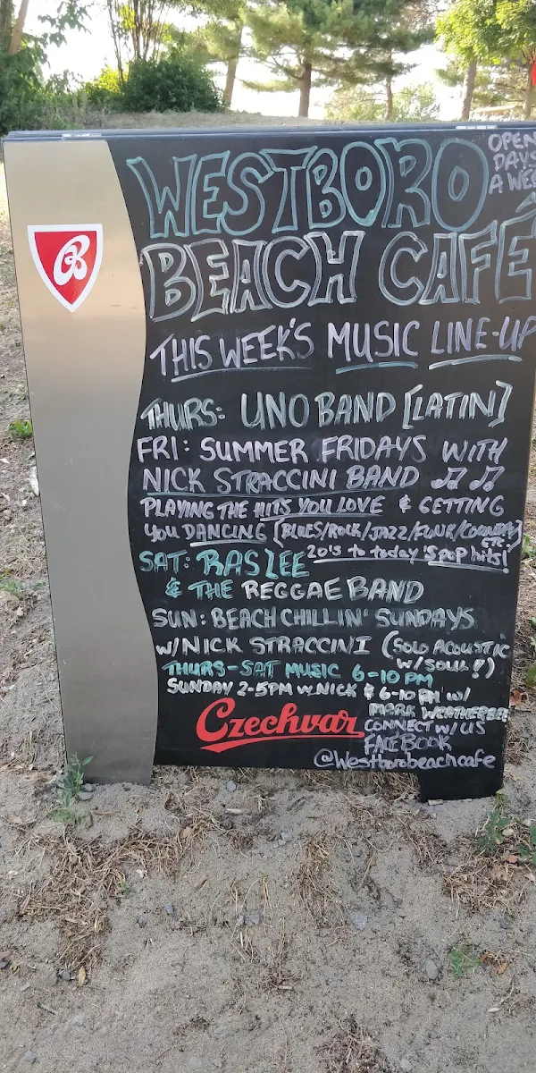 Menu, Westboro Beach Cafe