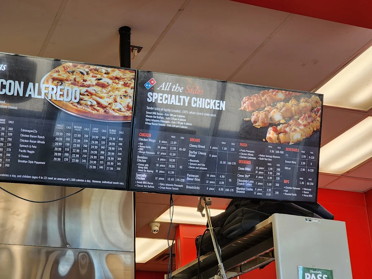 Menu, Domino's Pizza