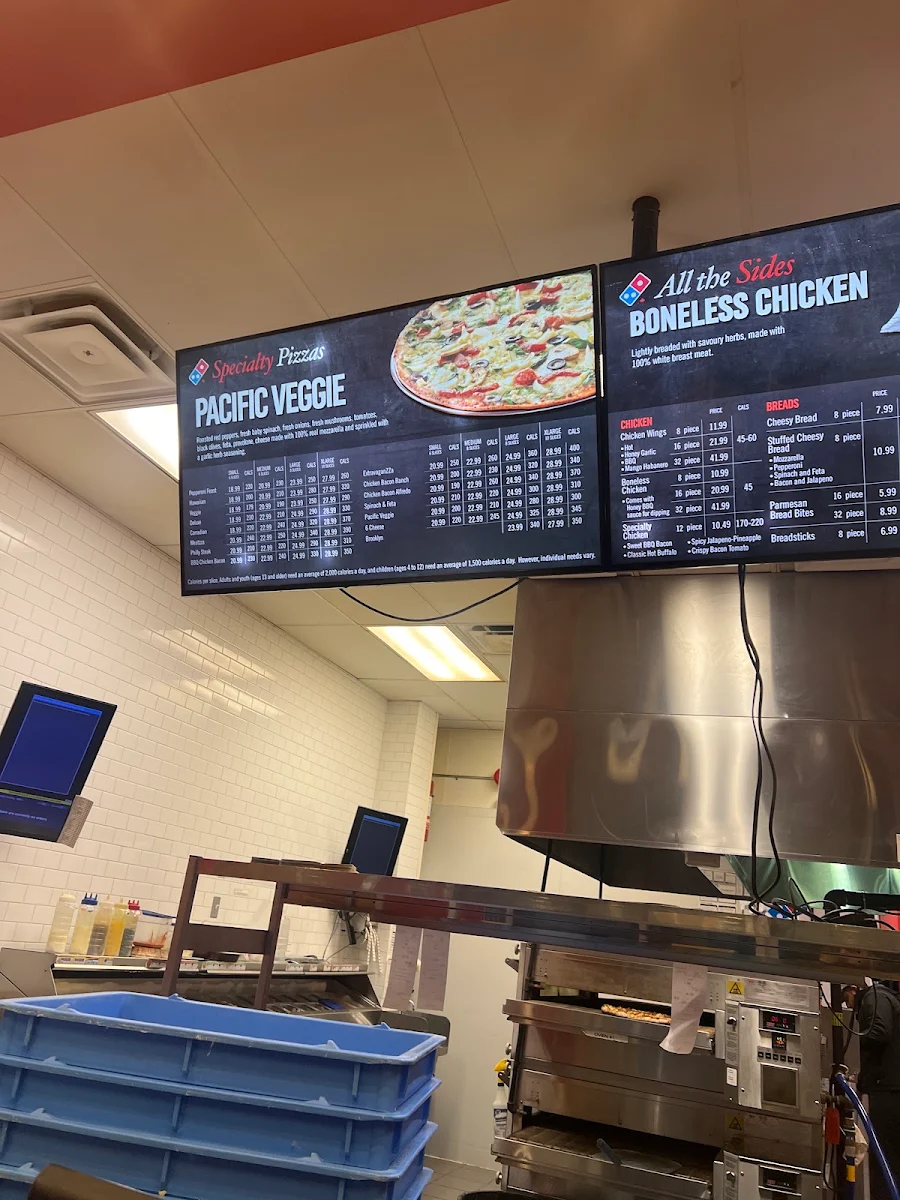 Menu, Domino's Pizza