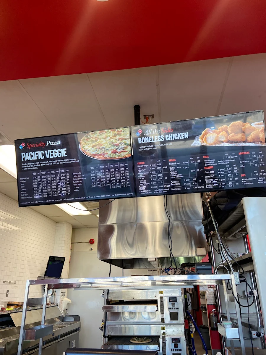Menu, Domino's Pizza
