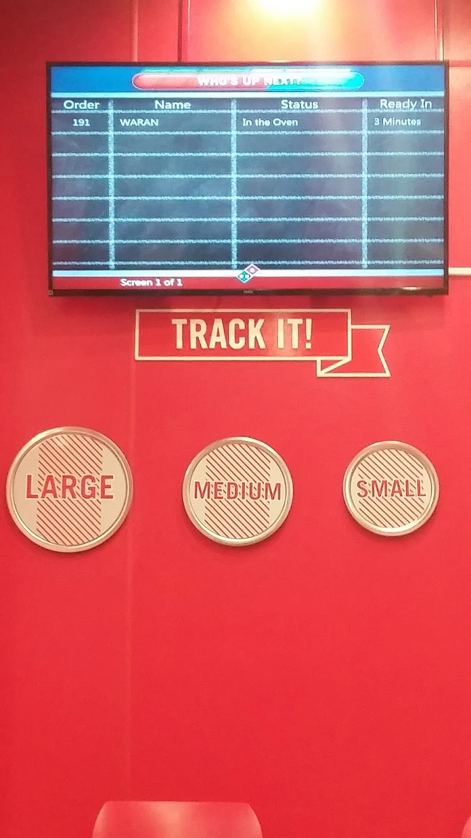 Menu, Domino's Pizza