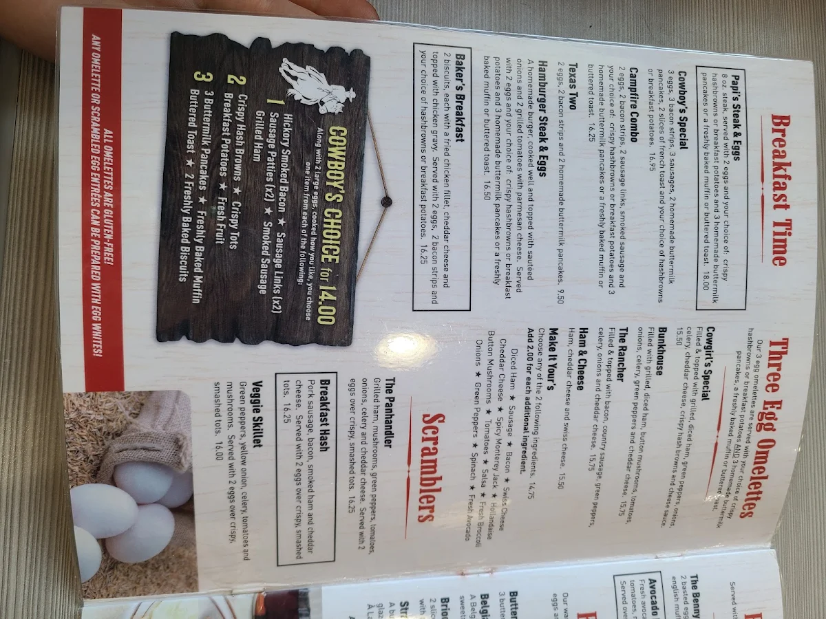 Menu, Papi's Country Kitchen