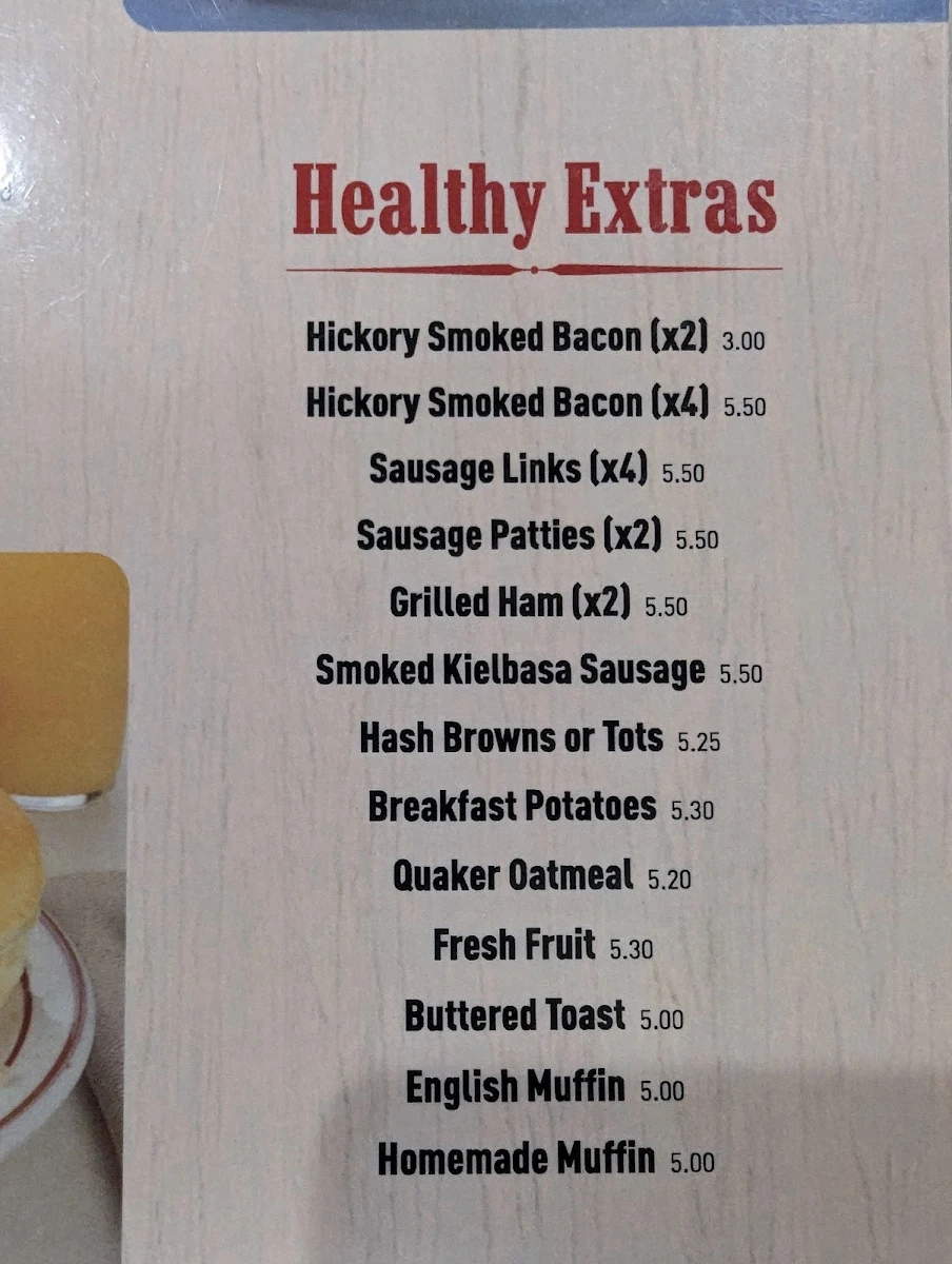 Menu, Papi's Country Kitchen