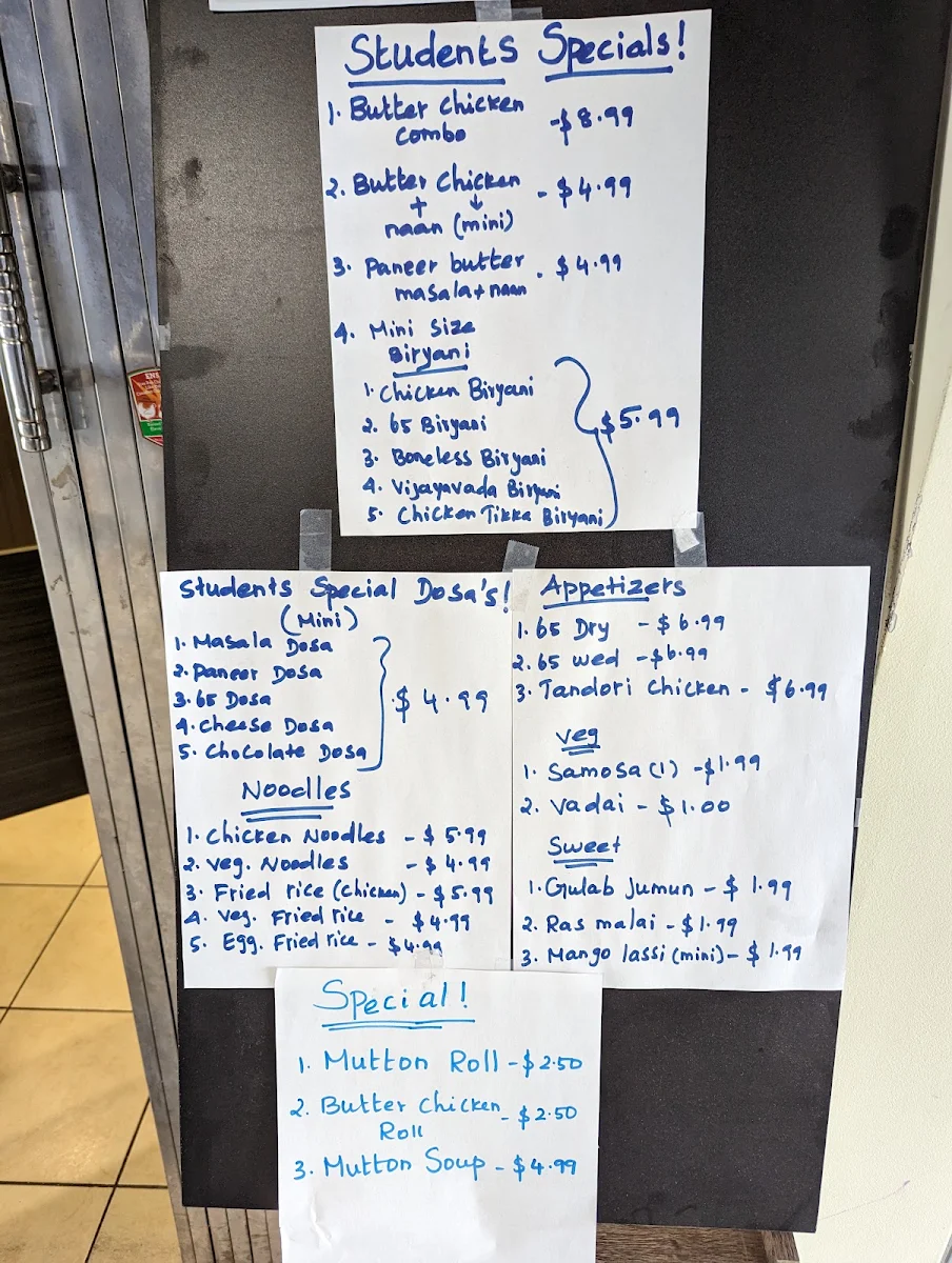 Menu, Appasamy Indian Restaurant