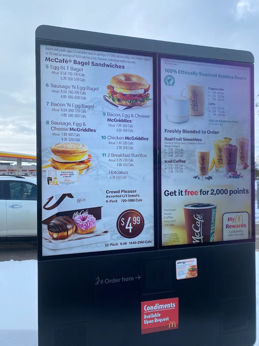 Menu, McDonald's
