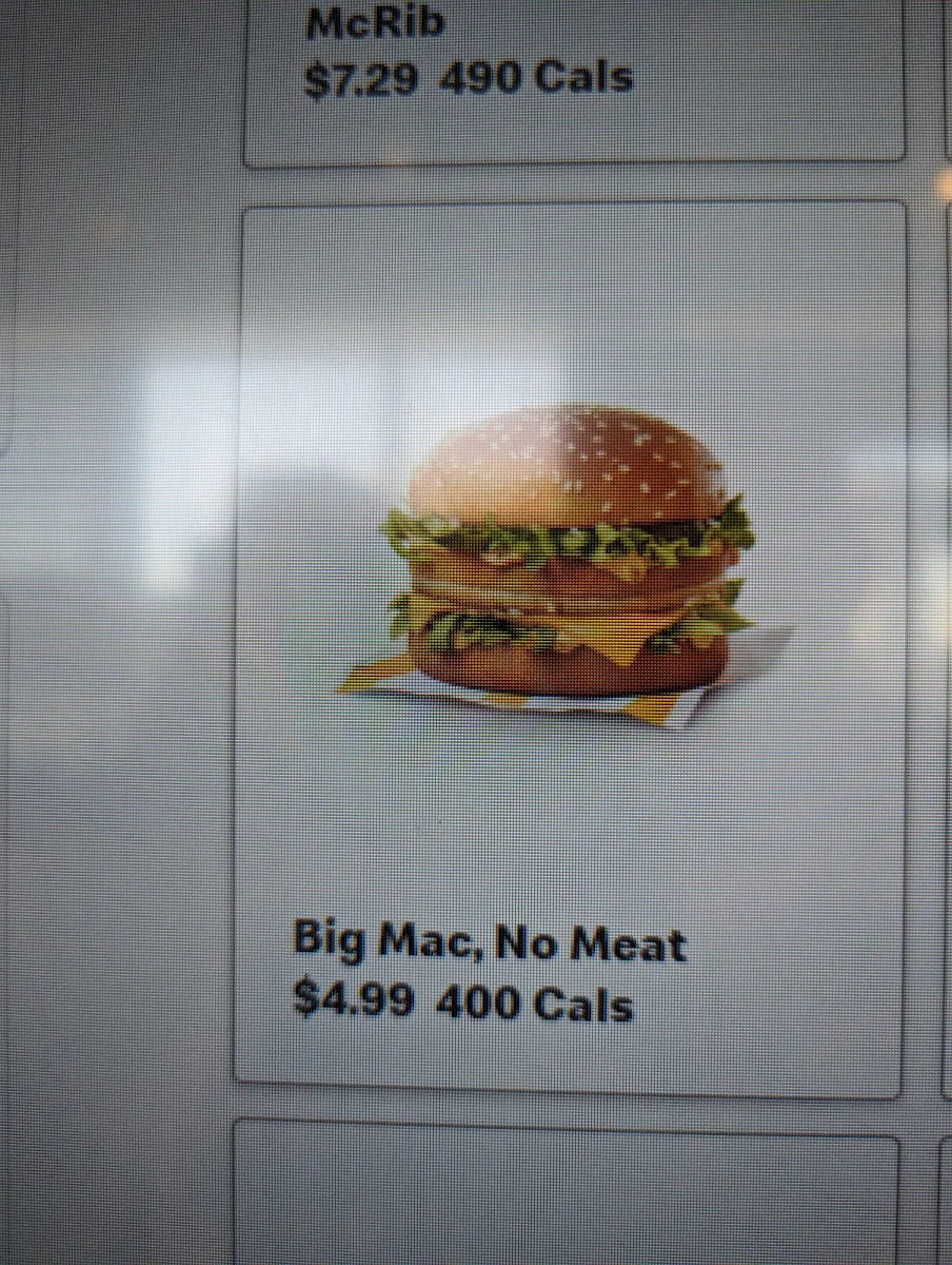 Menu, McDonald's