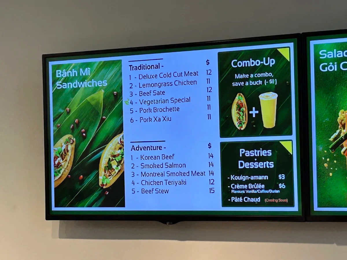 Menu, Minh Sandwiches