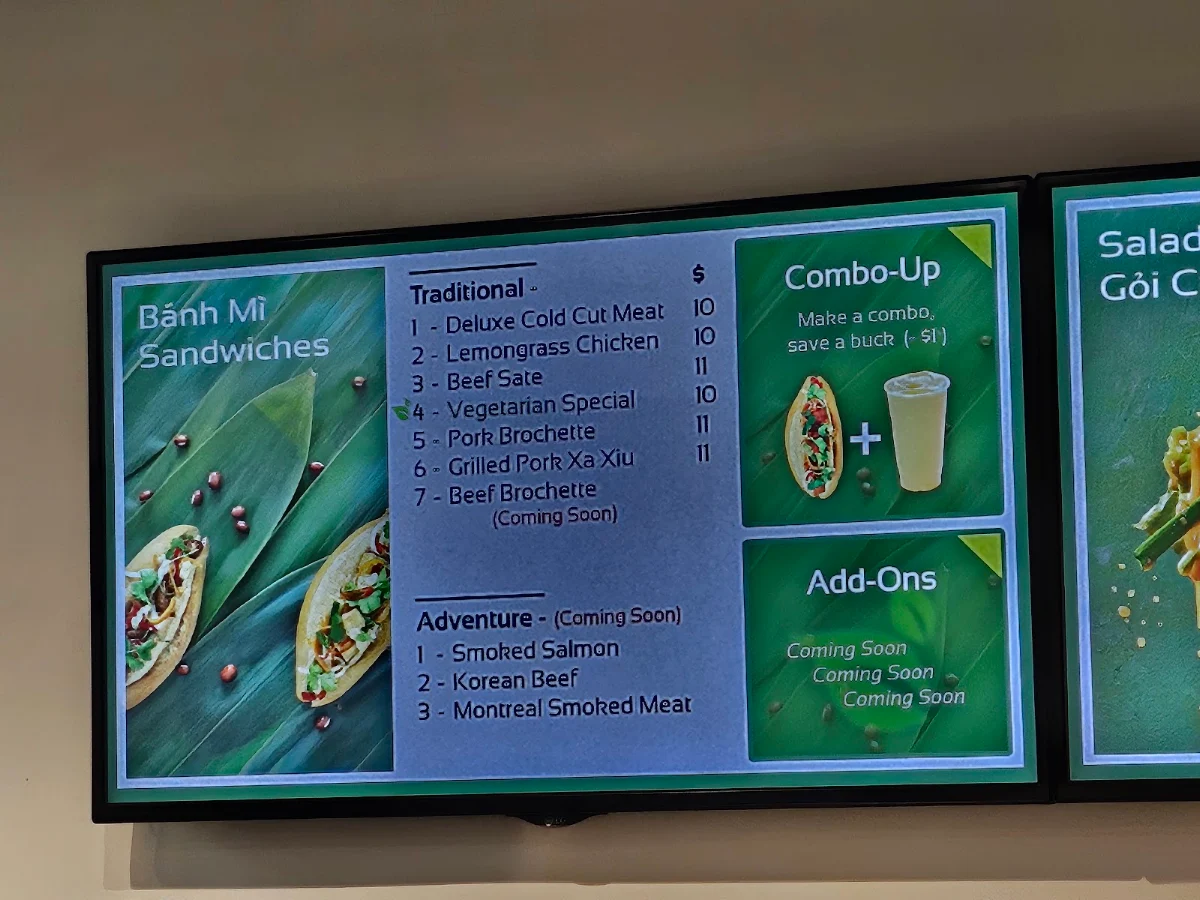 Menu, Minh Sandwiches