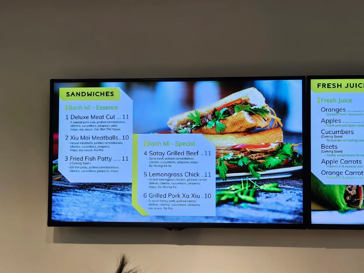 Menu, Minh Sandwiches