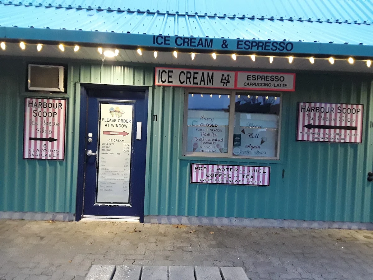 Menu, Harbour Scoop Ice Cream Shop