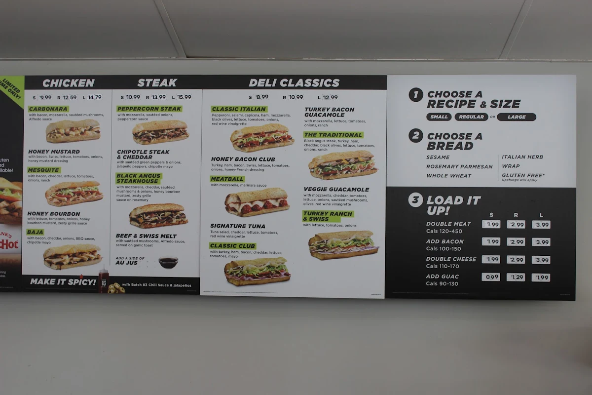 Menu, Quiznos
