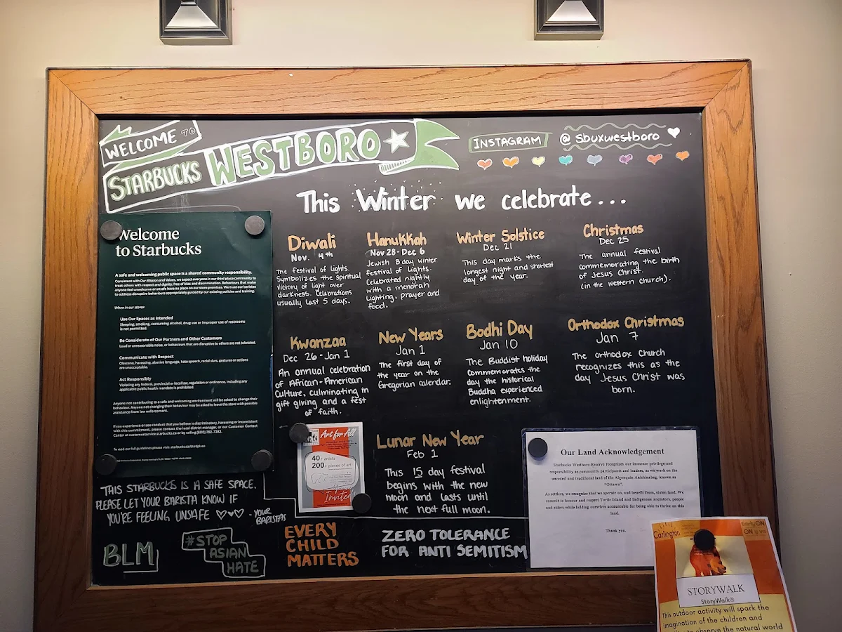Menu, Starbucks Coffee Company