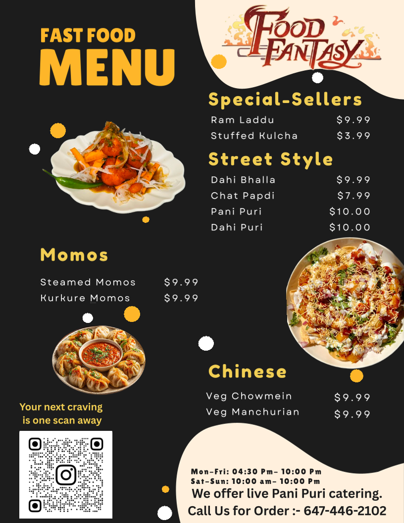 Menu, Food Fantasy