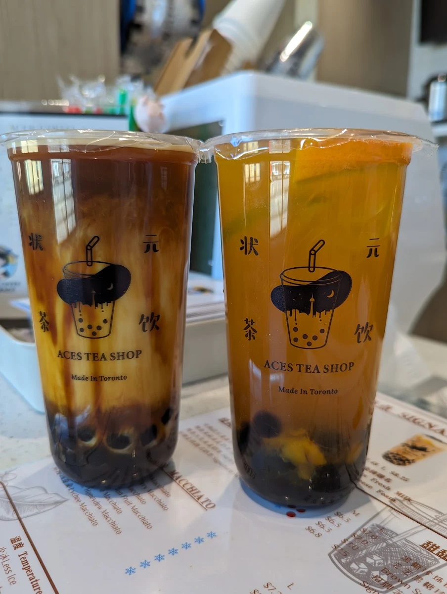 Menu, Aces Tea Shop