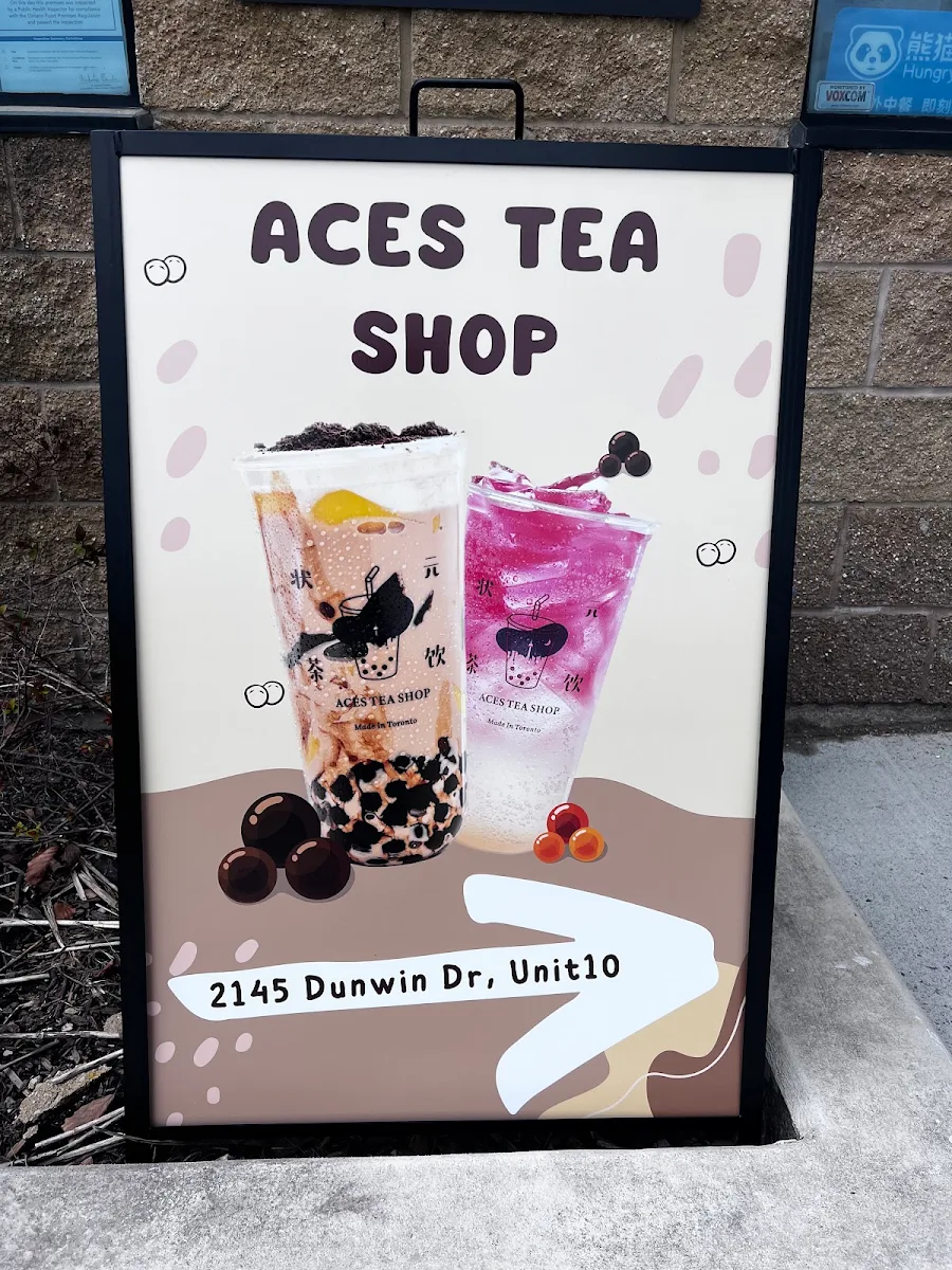 Menu, Aces Tea Shop