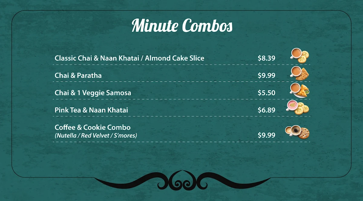 Menu, Minute Cafe