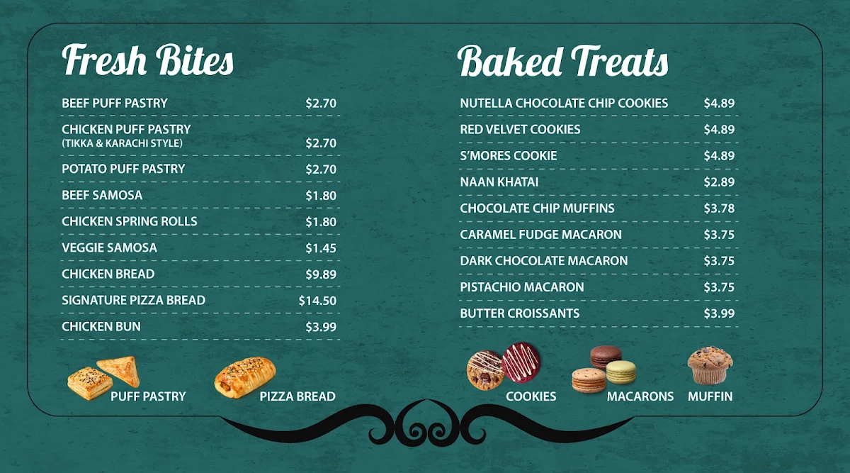 Menu, Minute Cafe