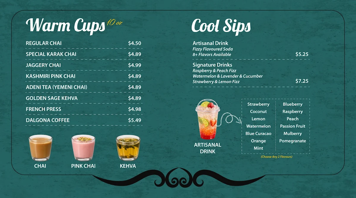 Menu, Minute Cafe