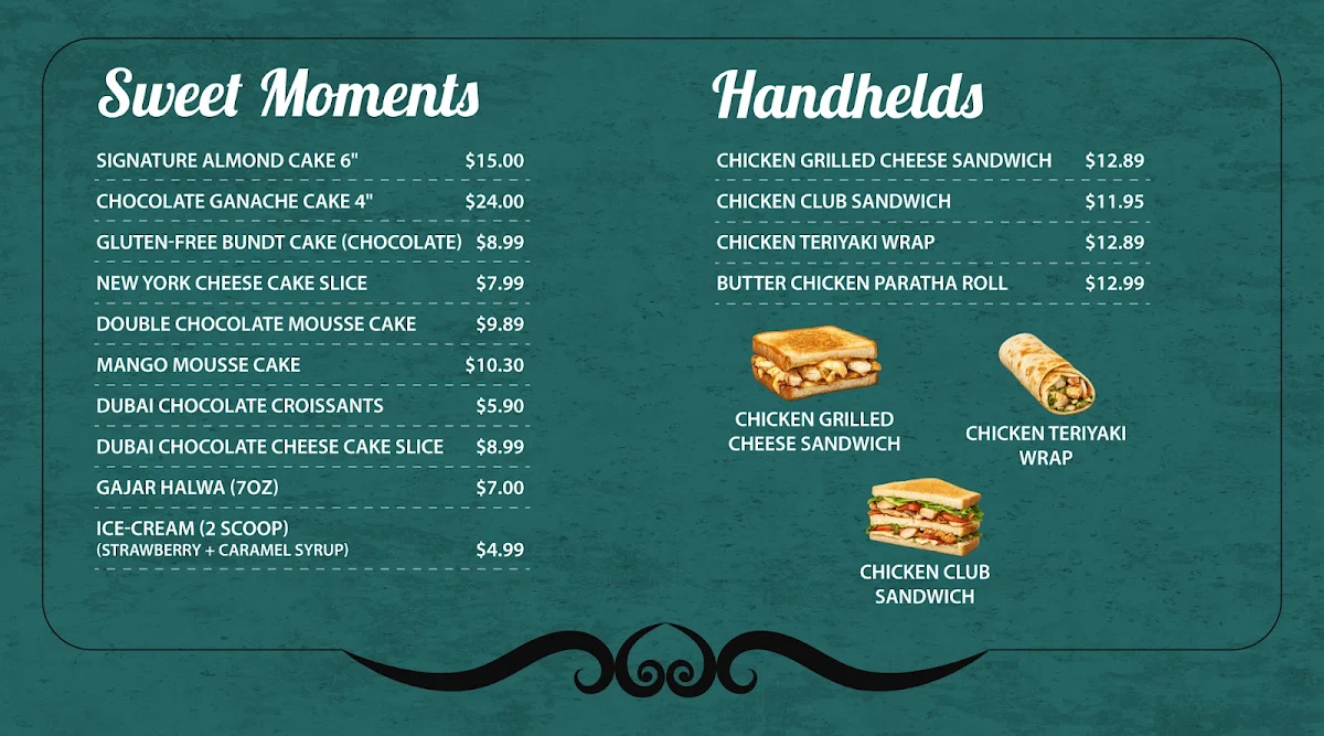 Menu, Minute Cafe
