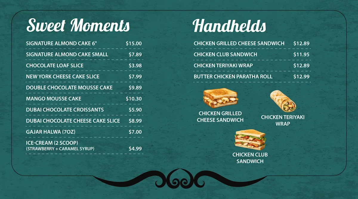 Menu, Minute Cafe