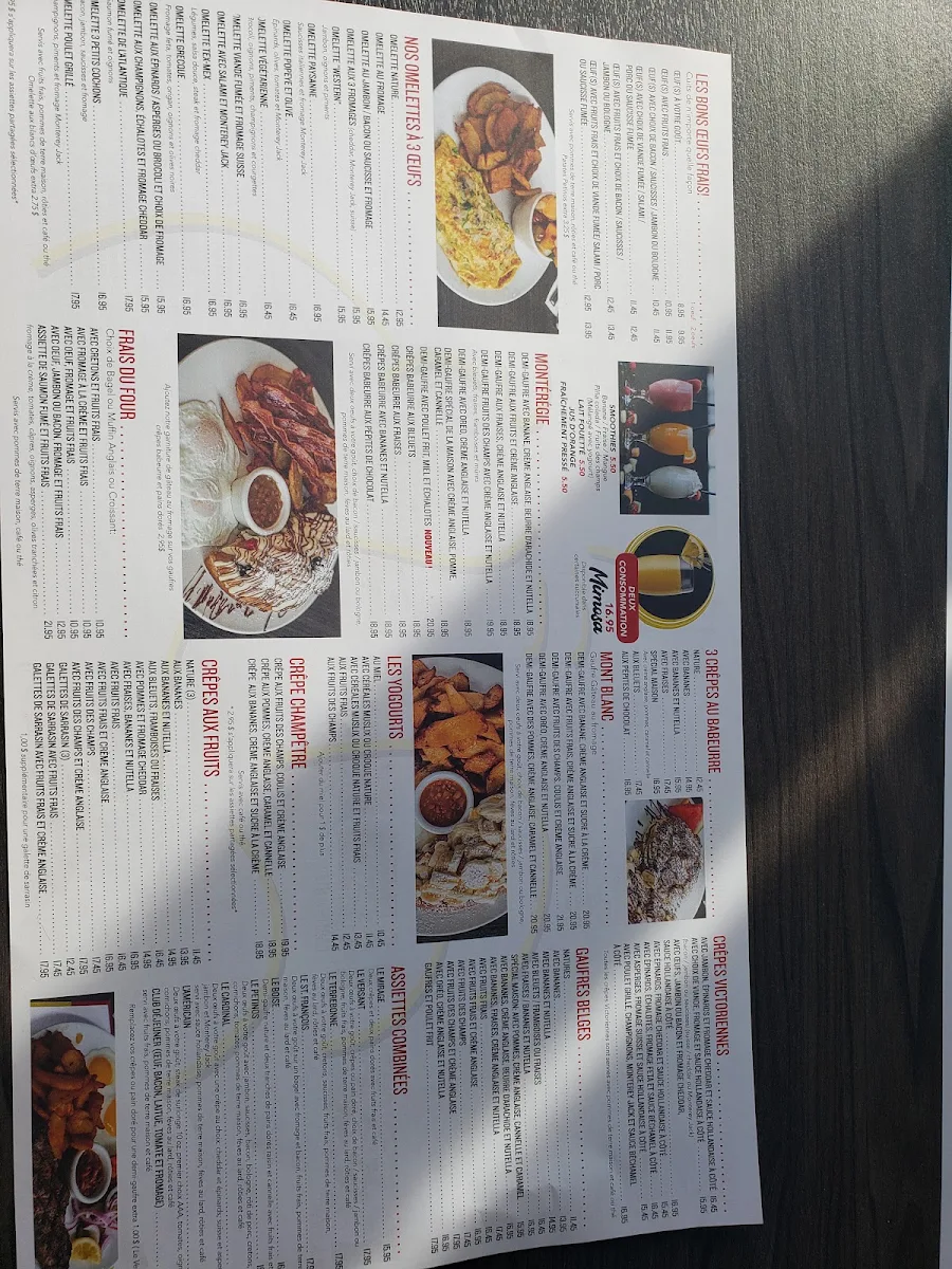 Menu, Petinos Saint-Eustache