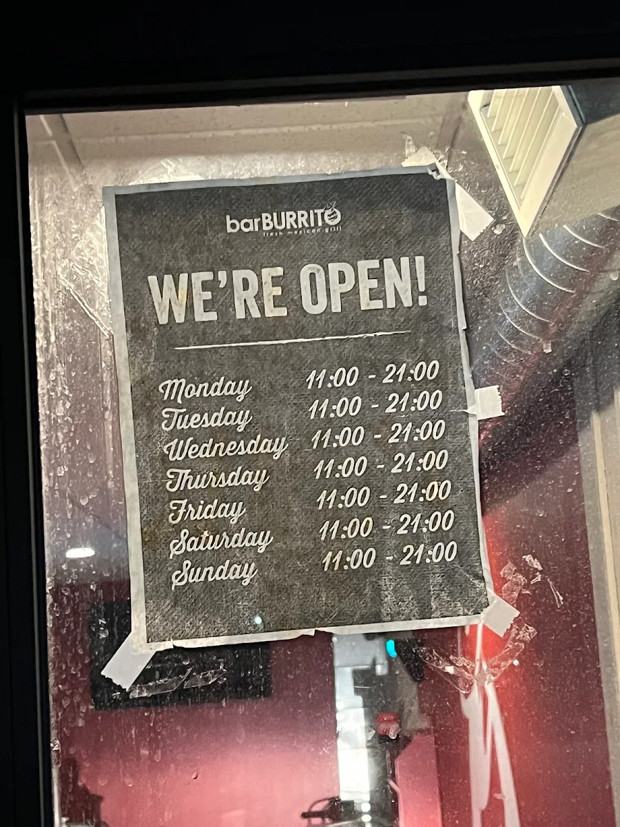 Menu, barBURRITO