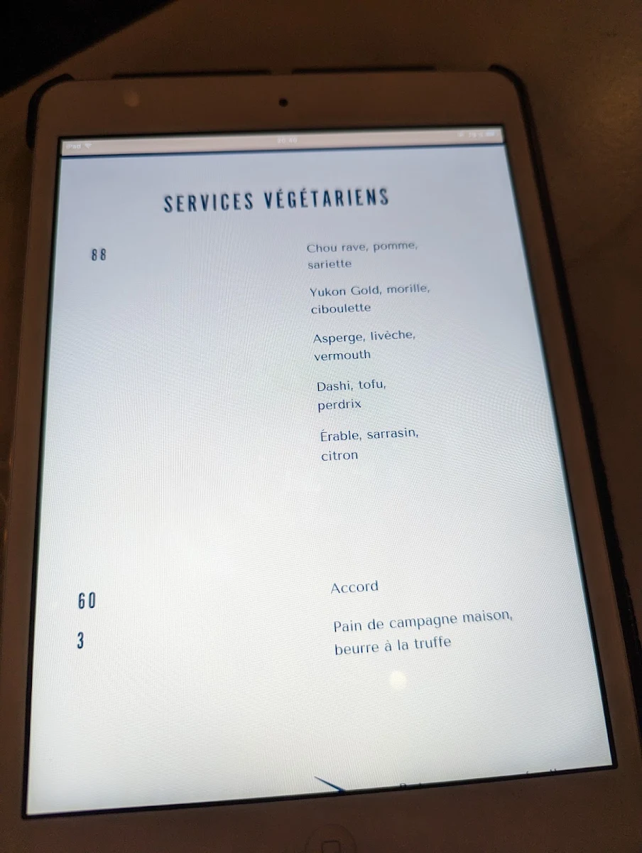 Menu, ARVI