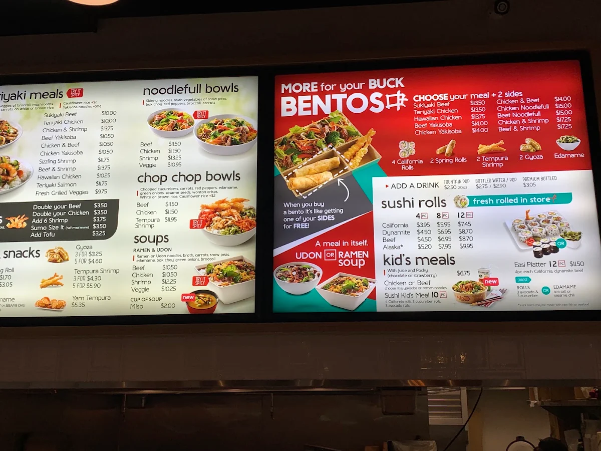 Menu, Edo Japan