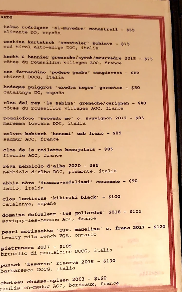 Menu, 416 Snack Bar