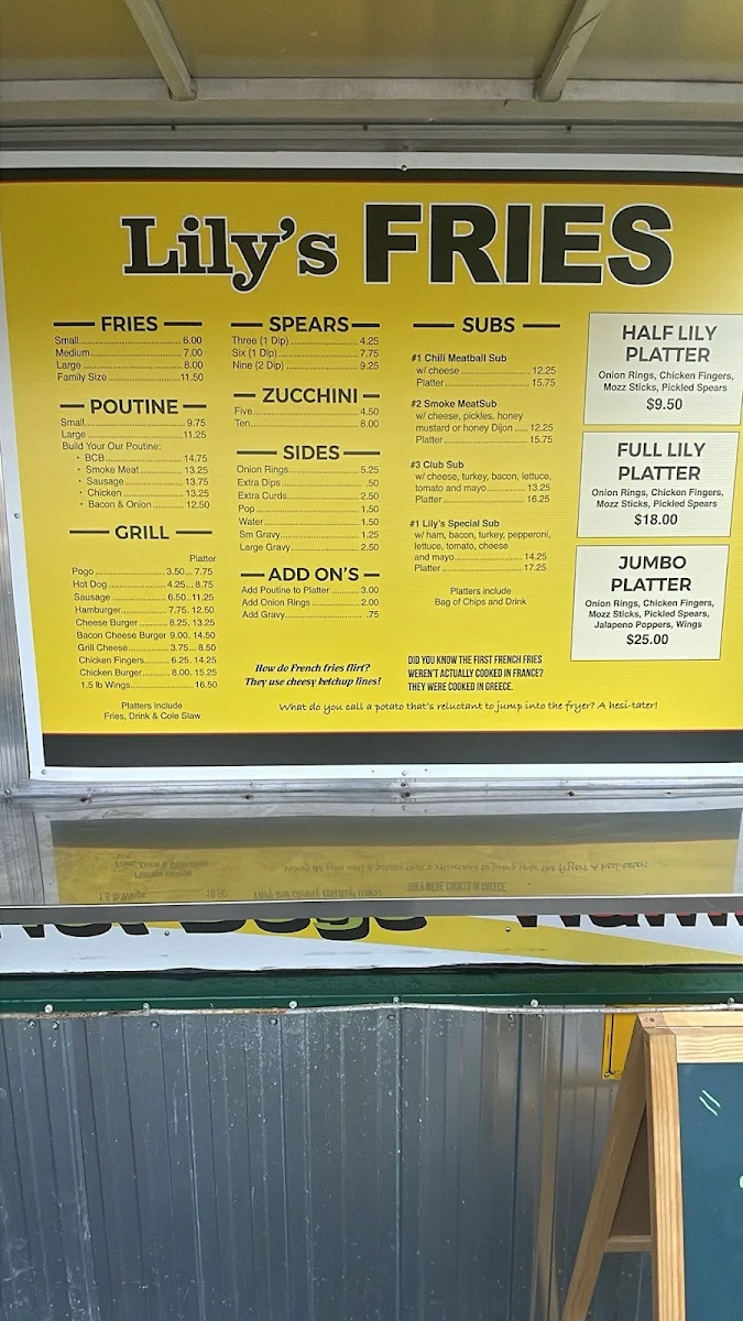 Menu, Lilys Fries