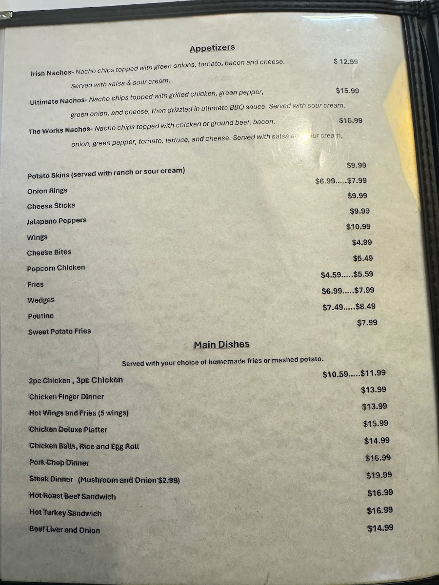 Menu, The Lightkeeper's Diner