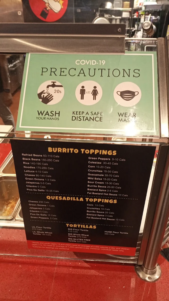Menu, Fat Bastard Burrito