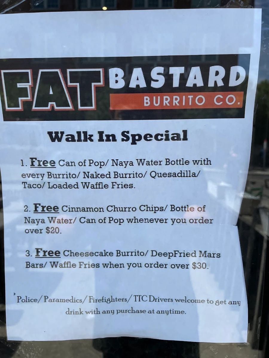 Menu, Fat Bastard Burrito
