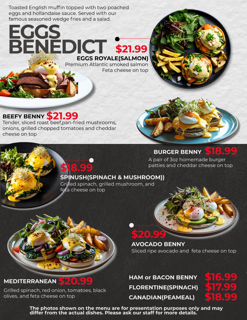 Menu, Eggs Morning Brunch