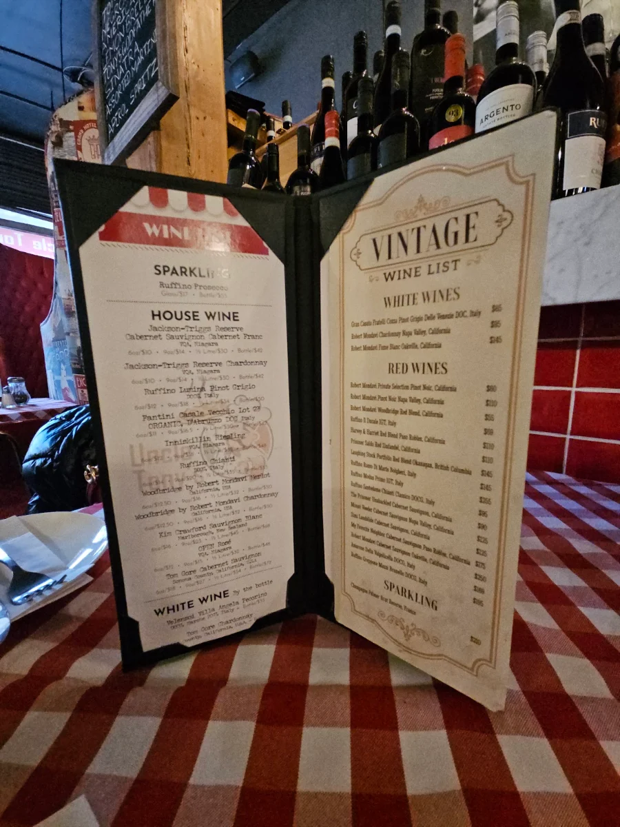 Menu, Uncle Tony's