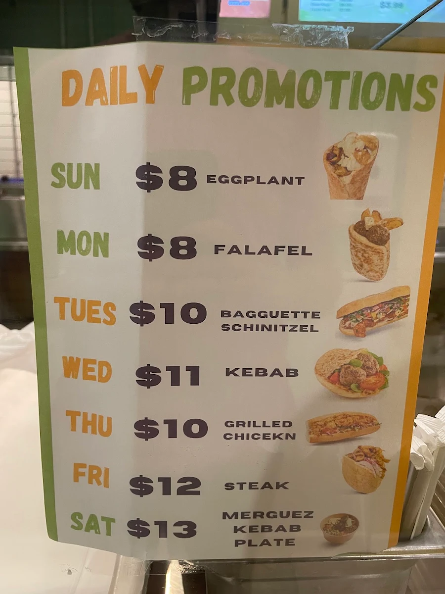 Menu, Satori Sandwich Bar