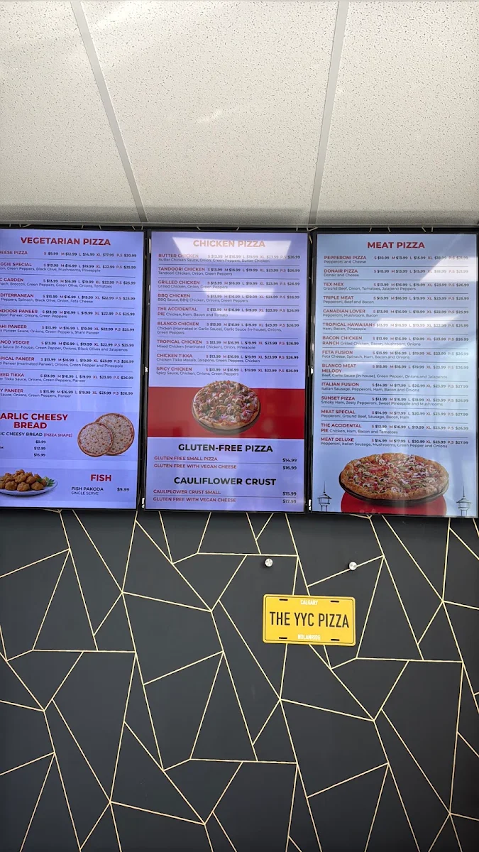 Menu, THE YYC PIZZA (YYC PIZZA)