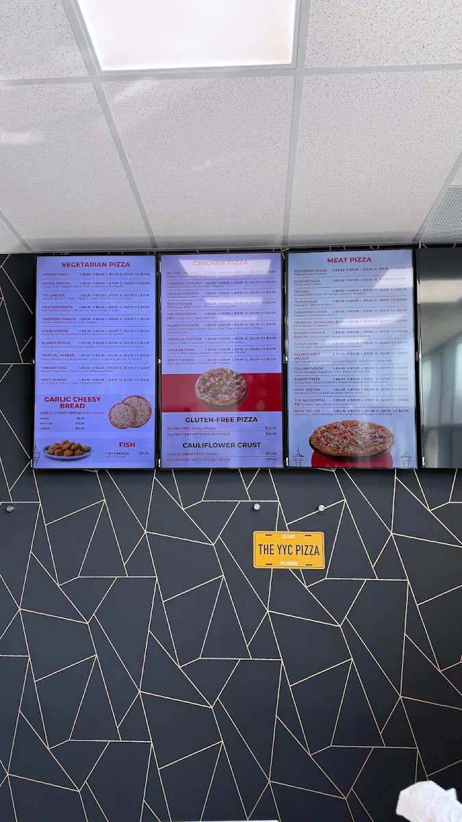 Menu, THE YYC PIZZA (YYC PIZZA)