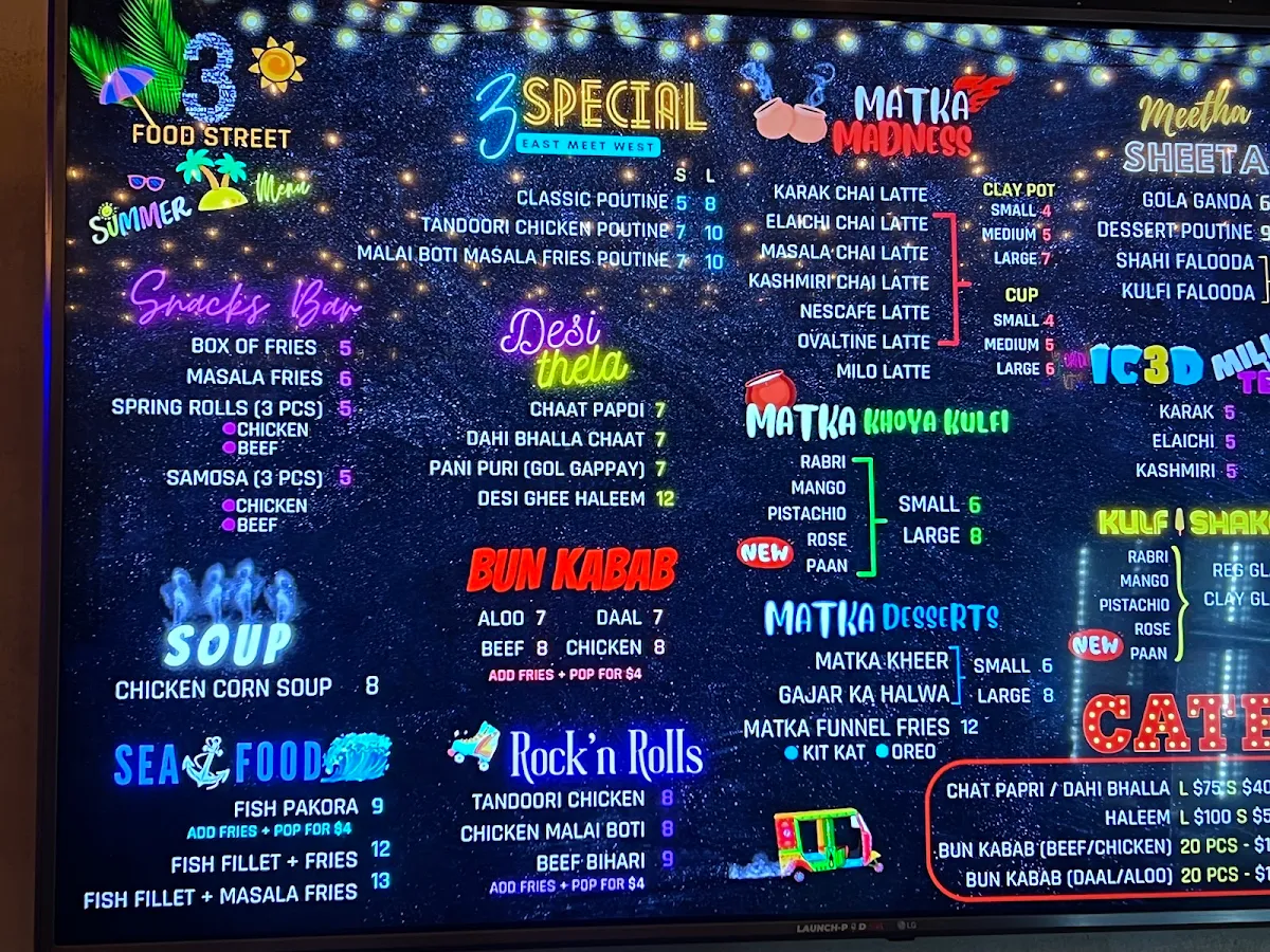 Menu, 3 Food Street