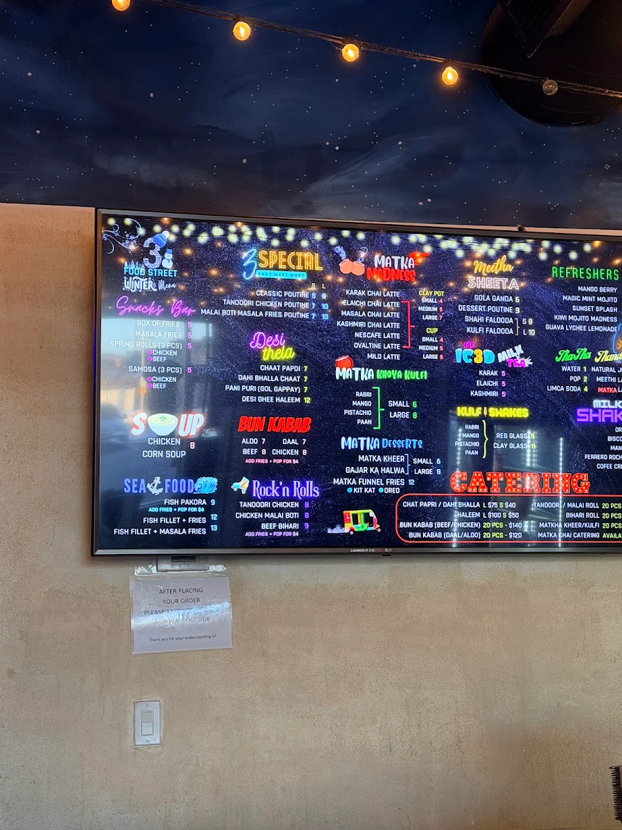 Menu, 3 Food Street