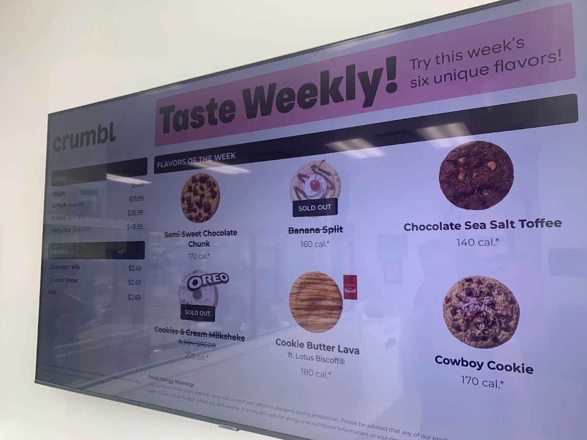 Menu, Crumbl