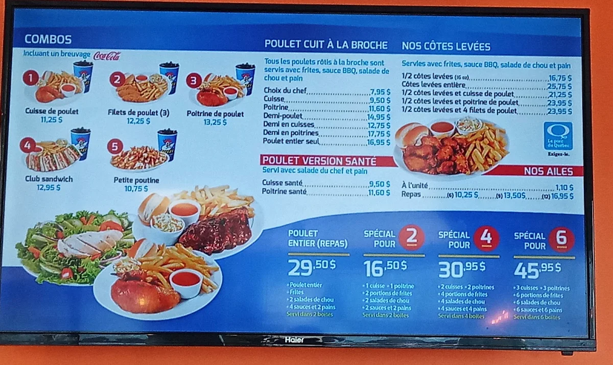 Menu, Rôtisseries Fusée