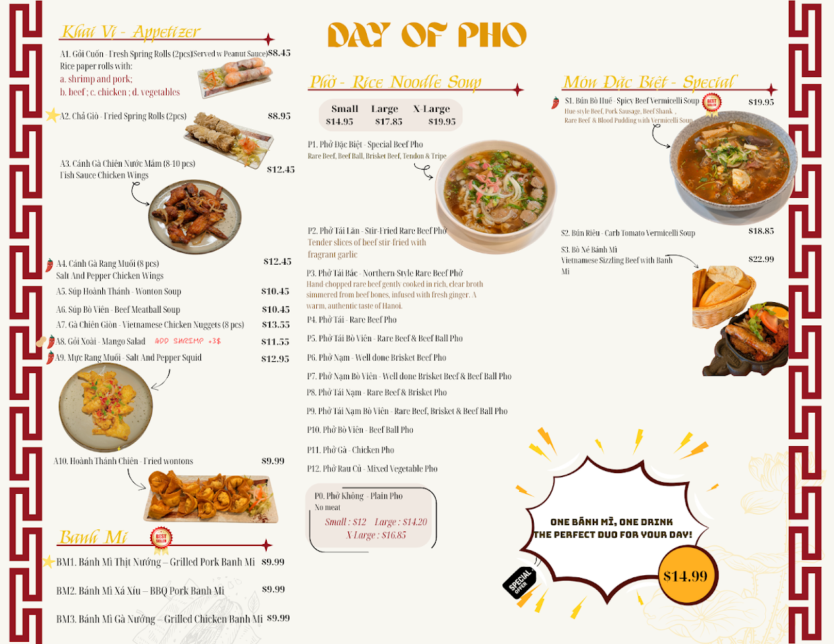 Menu, Day Of Pho
