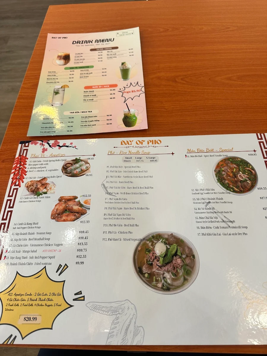 Menu, Day Of Pho